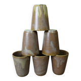 6 verres, tasses en grès Digoin