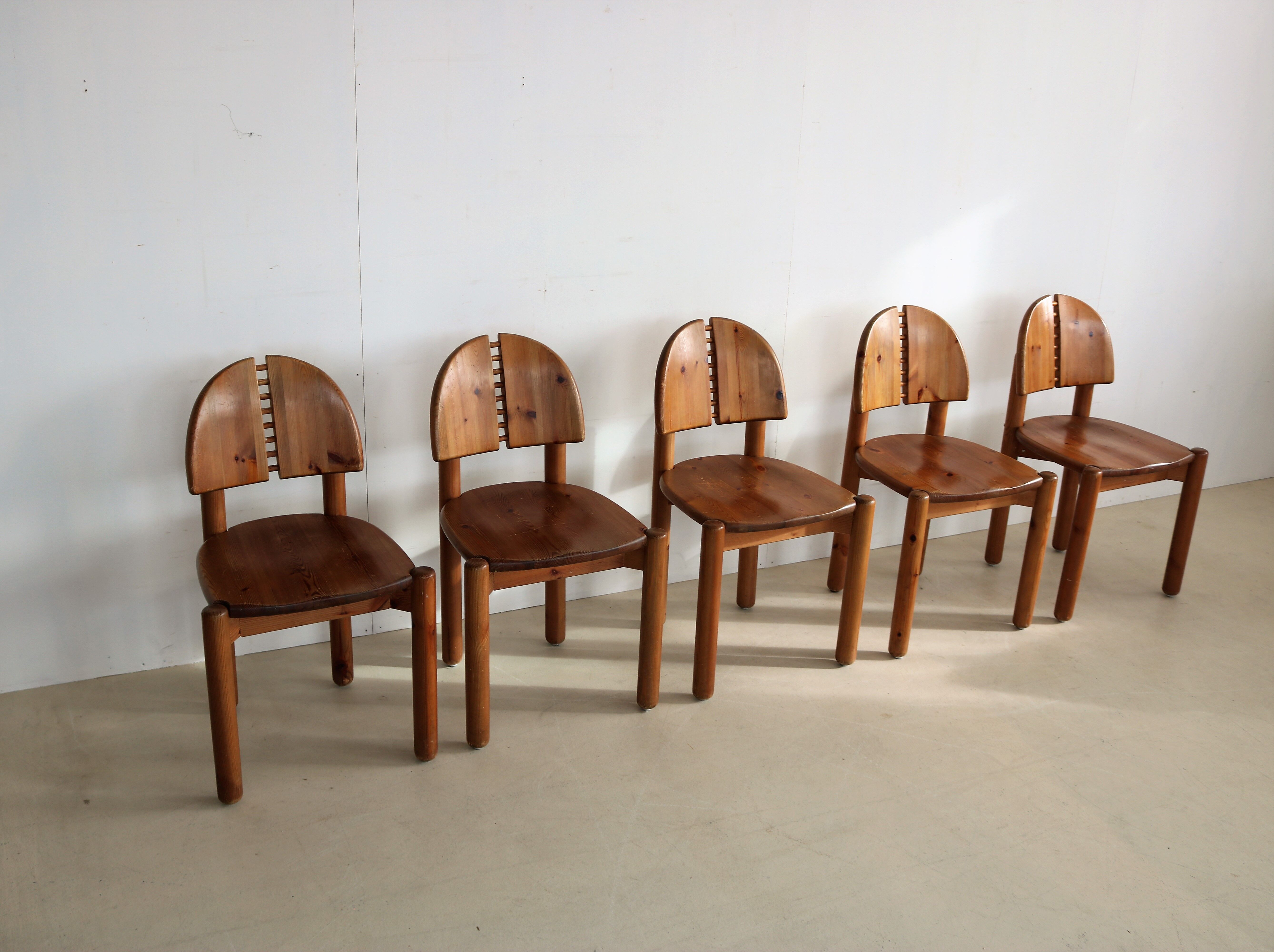 set of 5 dining chairs in style of Rainer Daumiller
