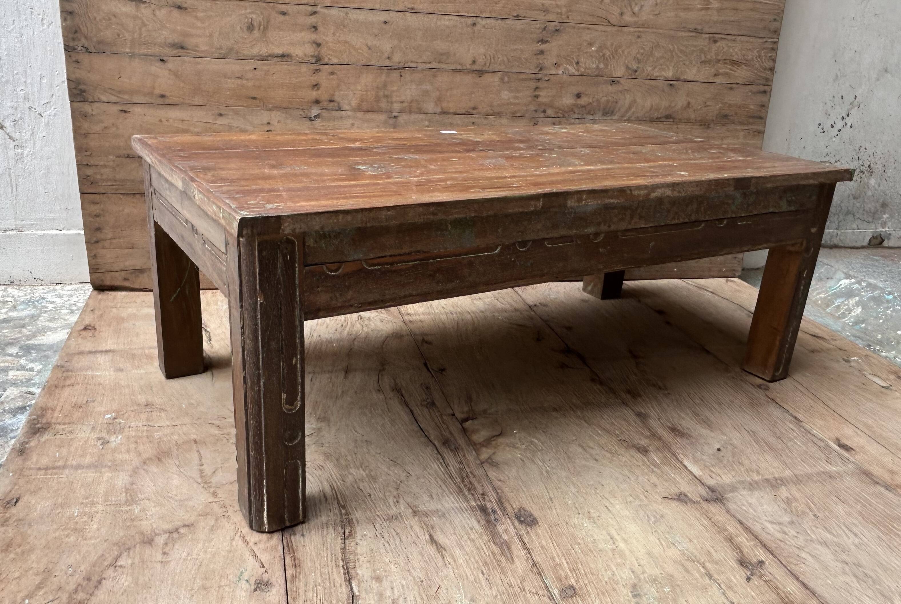 Burmese teak coffee table