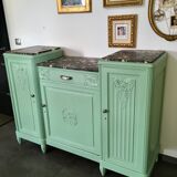 Old art deco green mint buffet