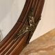 Antique Bevelled Oval Mirror Wood Frame & Bronze Decorations Louis XVI Style