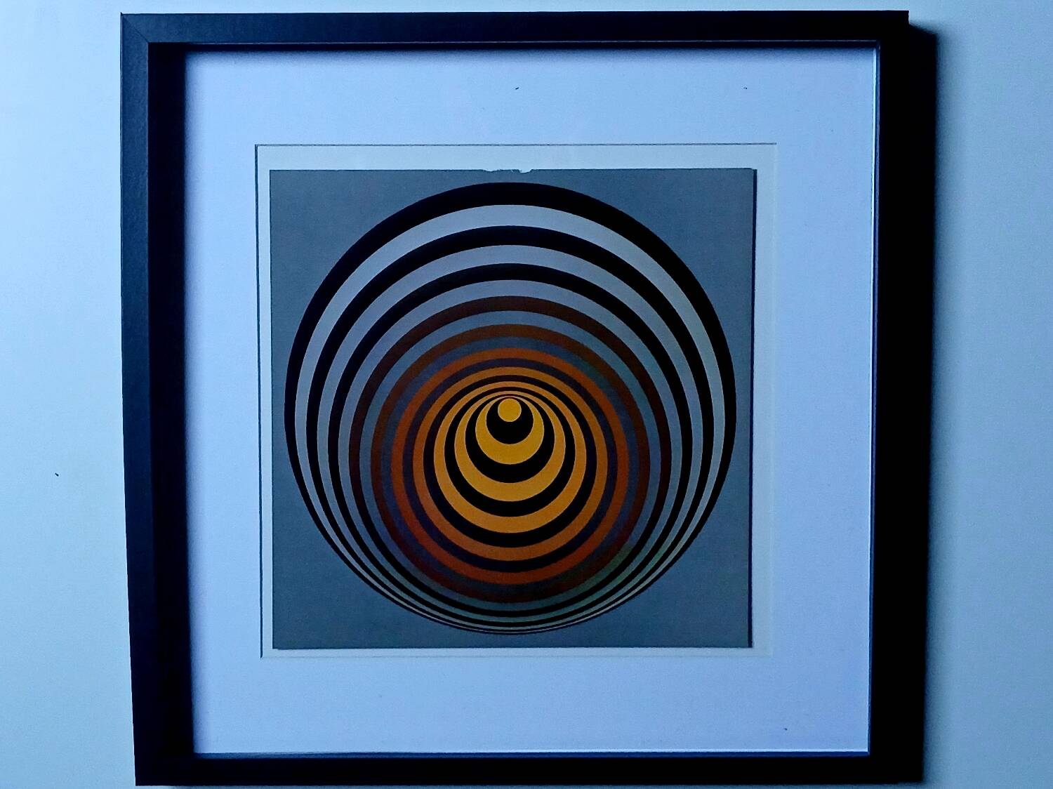 Tableau Vintage Art Optique - Victor Vasarely - Frame 40x40cm