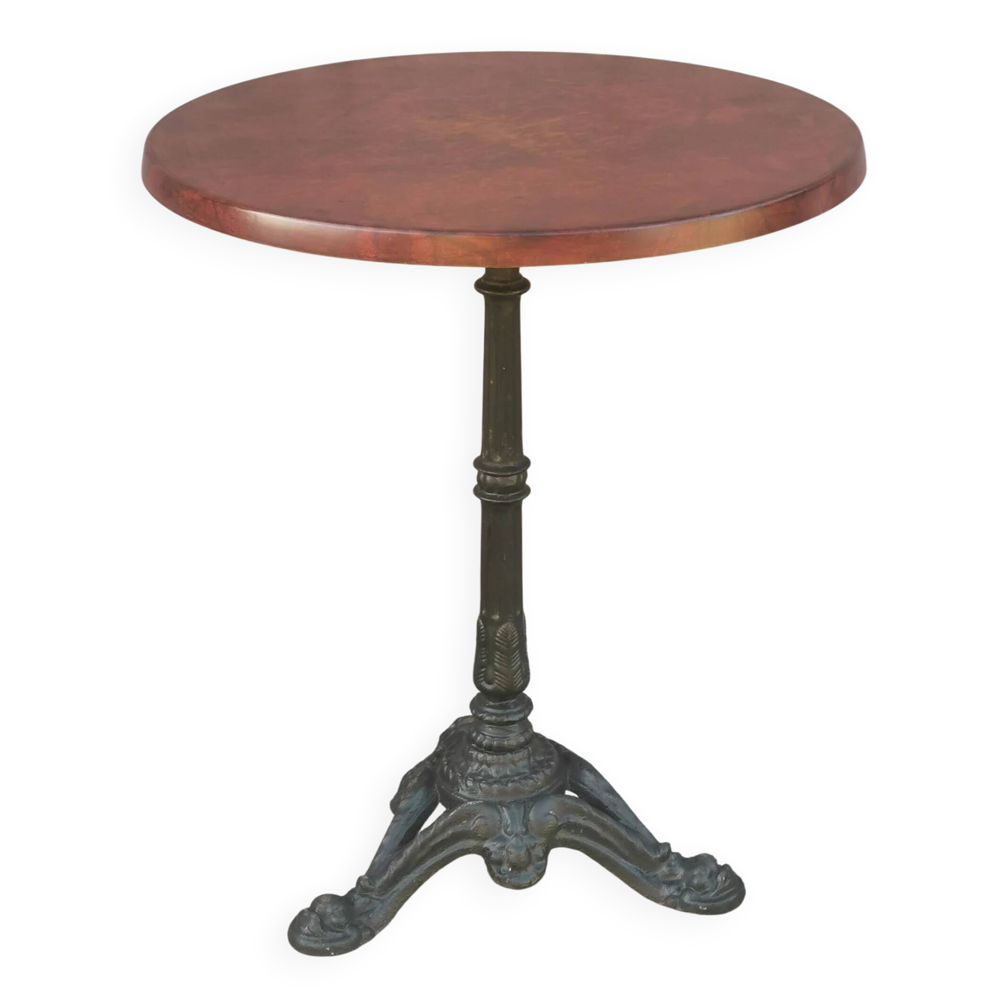 Vintage bistro side table with brown top