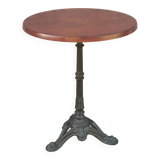 Vintage bistro side table with brown top