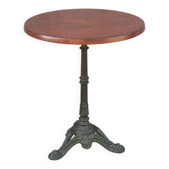 Guéridon de bistrot vintage "plateau marron"