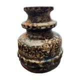 Enamelled vase and painted blue, brown, West Germany