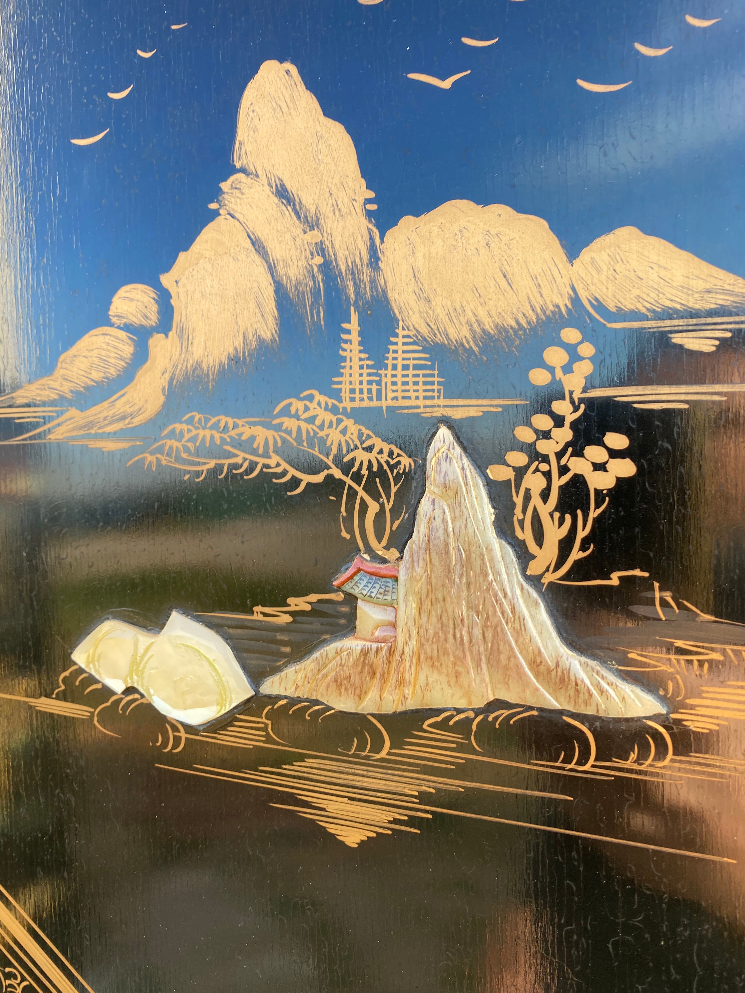 Chinese lacquered panels