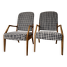 Pair of Mid Century Houndstooth Armchairs