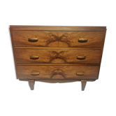 Art Deco chest of drawers in walnut magnifying glass with whiskers