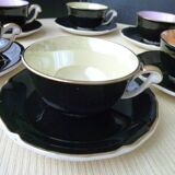 6 Saint Amand semi-vitrified earthenware coffee cups