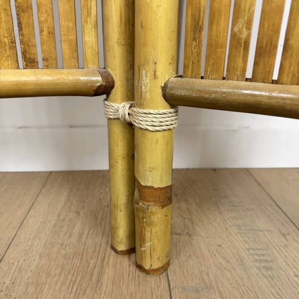 Paravent vintage en rotin et  bambou 3 volets