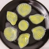 6 assiettes à huîtres 1950/60 style Majolique