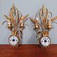 Pair of Italian wall sconces in gilded metal