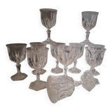 11 verres à liqueur en cristal d’Arques.  Modèle  Chaumont.