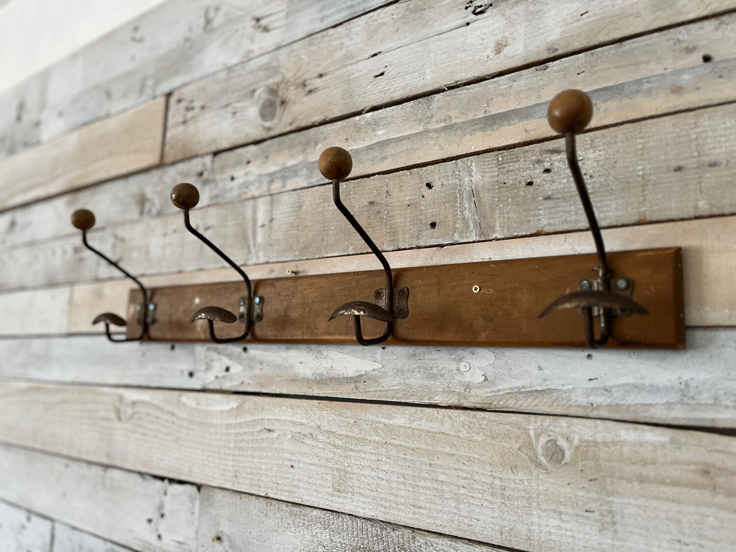 Old oak and metal hook