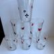 Set of 6 water glasses card games 70s