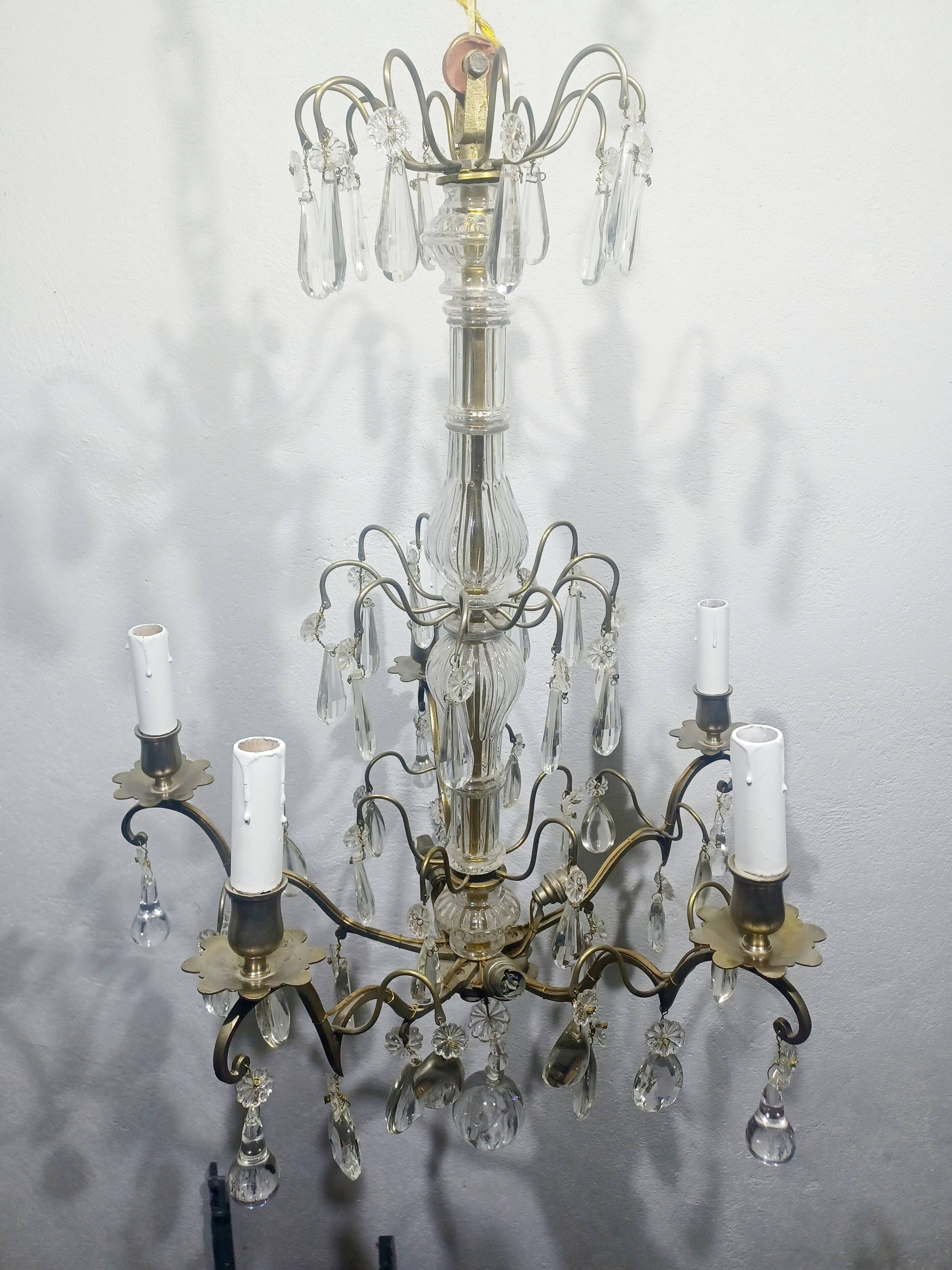 5-light crystal chandelier