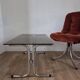 Chrome and smoked glass coffee table, 60-70.