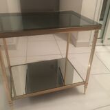 Brass and glass side table