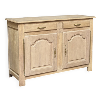 Buffet rustique, meuble vintage tons clair, bahut bois massif
