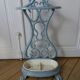 ANTIQUE ENAMELLED BLUE CAST IRON UMBRELLA STAND ART NOUVEAU STYLE