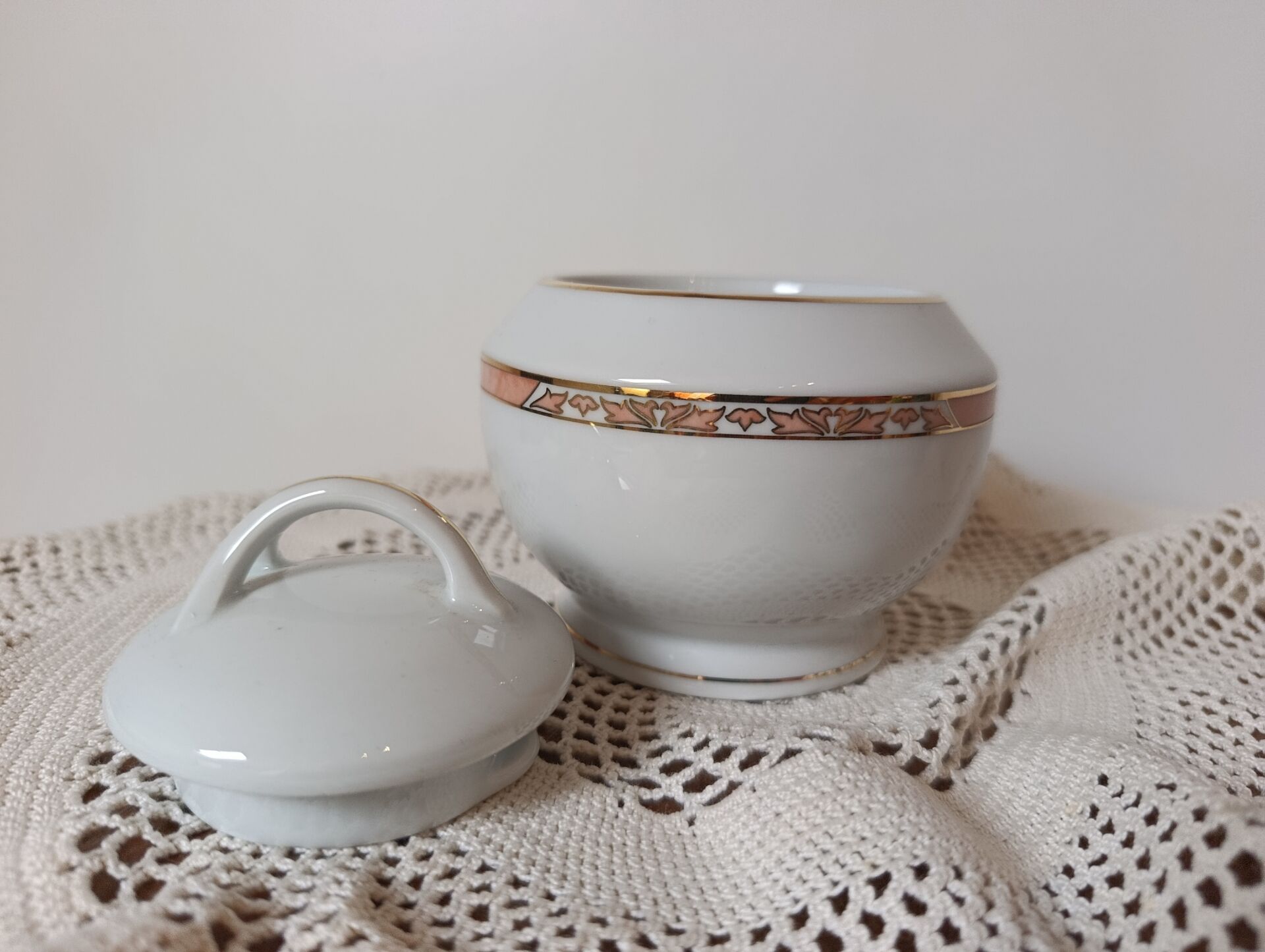 sugar bowl porcelain Limoges Philippe Deshoulières model Auray