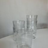 Set de 6 verres gobelets de verre pressé ondulations 1960 France