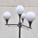 Lampadaire space age, chrome et verre opalin, 1970
