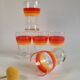 Set of 5 glasses with advertising aperitifs Vabé 1970 vintage