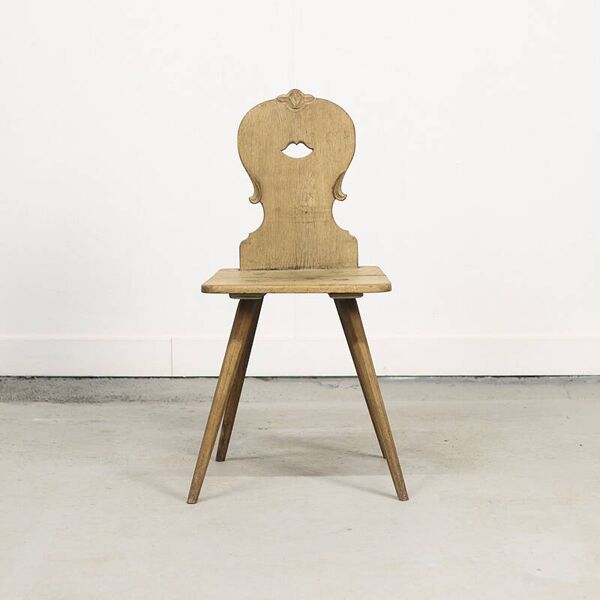 Chaise primitive de montagne antique du 19ème siècle