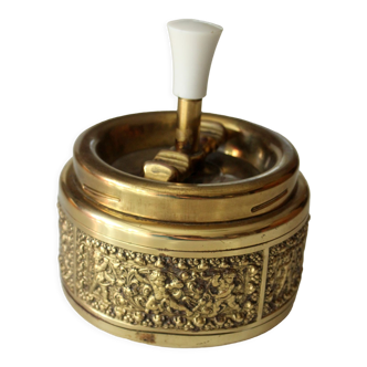Brass ashtray roulette, the original Schleuderascher, vintage from the 1960s