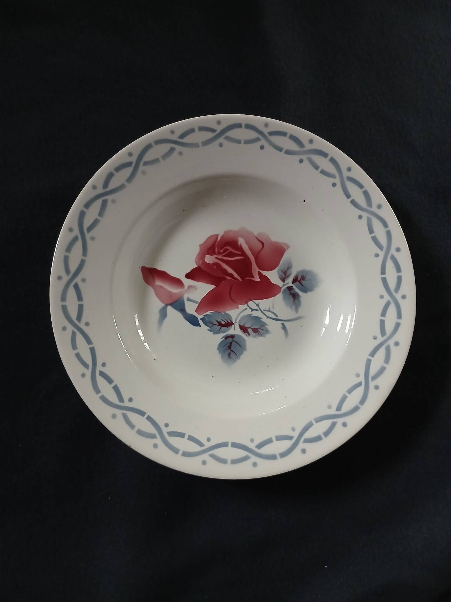 8 mismatched antique deep plates