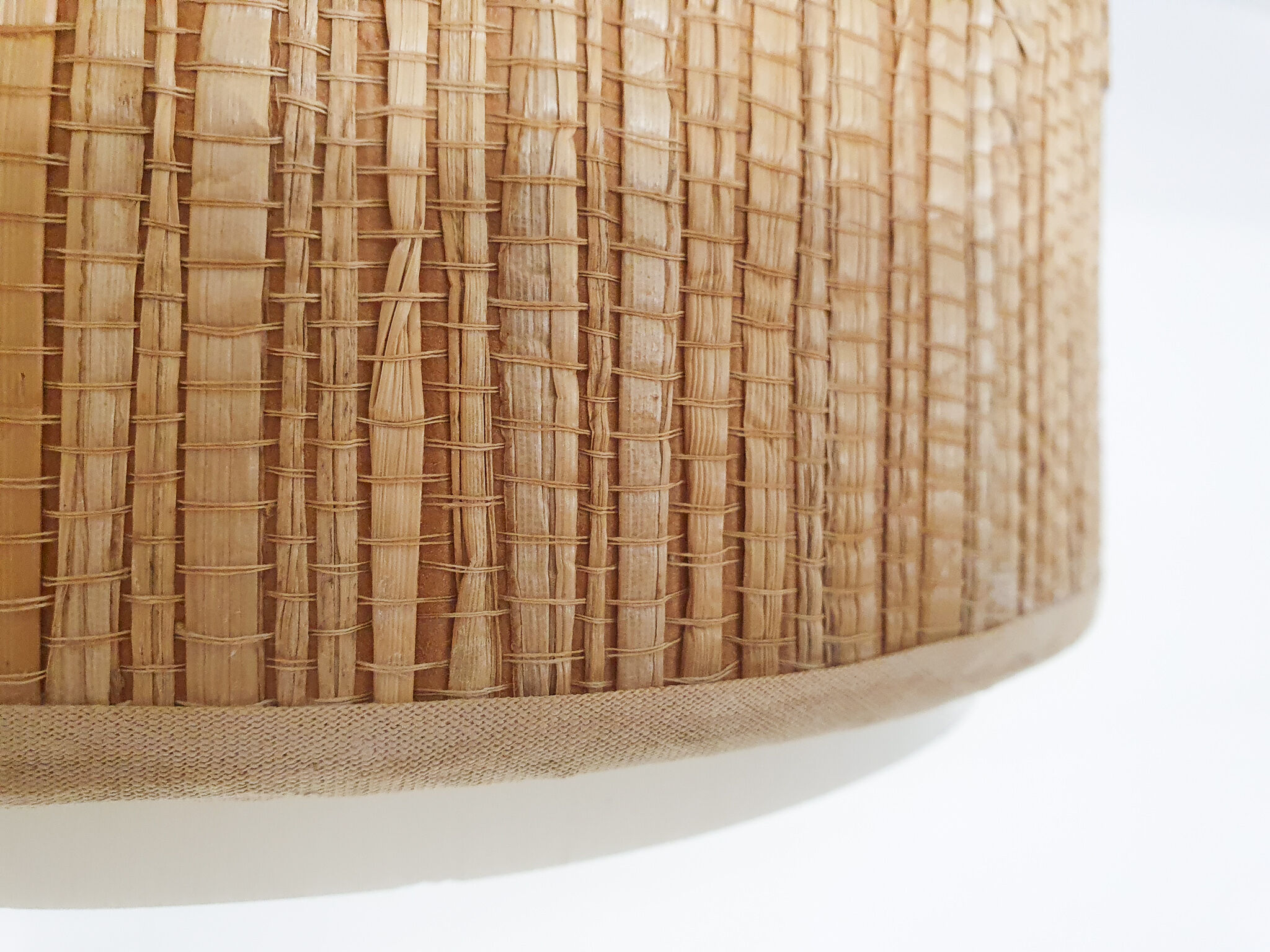 Scandinavian modern rattan pendant light, 1960's