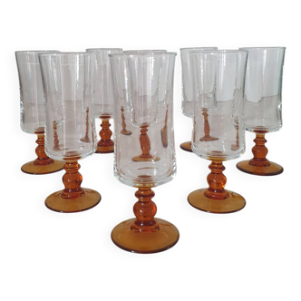 Luminarc amber stemmed glasses