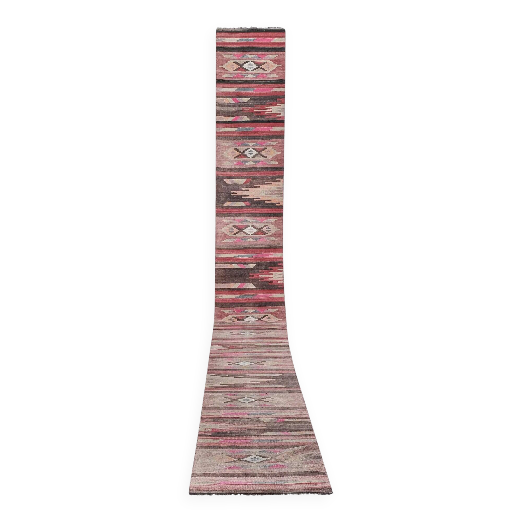 Vintage Turkish hallway rug 75x638 cm