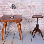 Mid-Century Czech Beech Piano Stool, 1940s