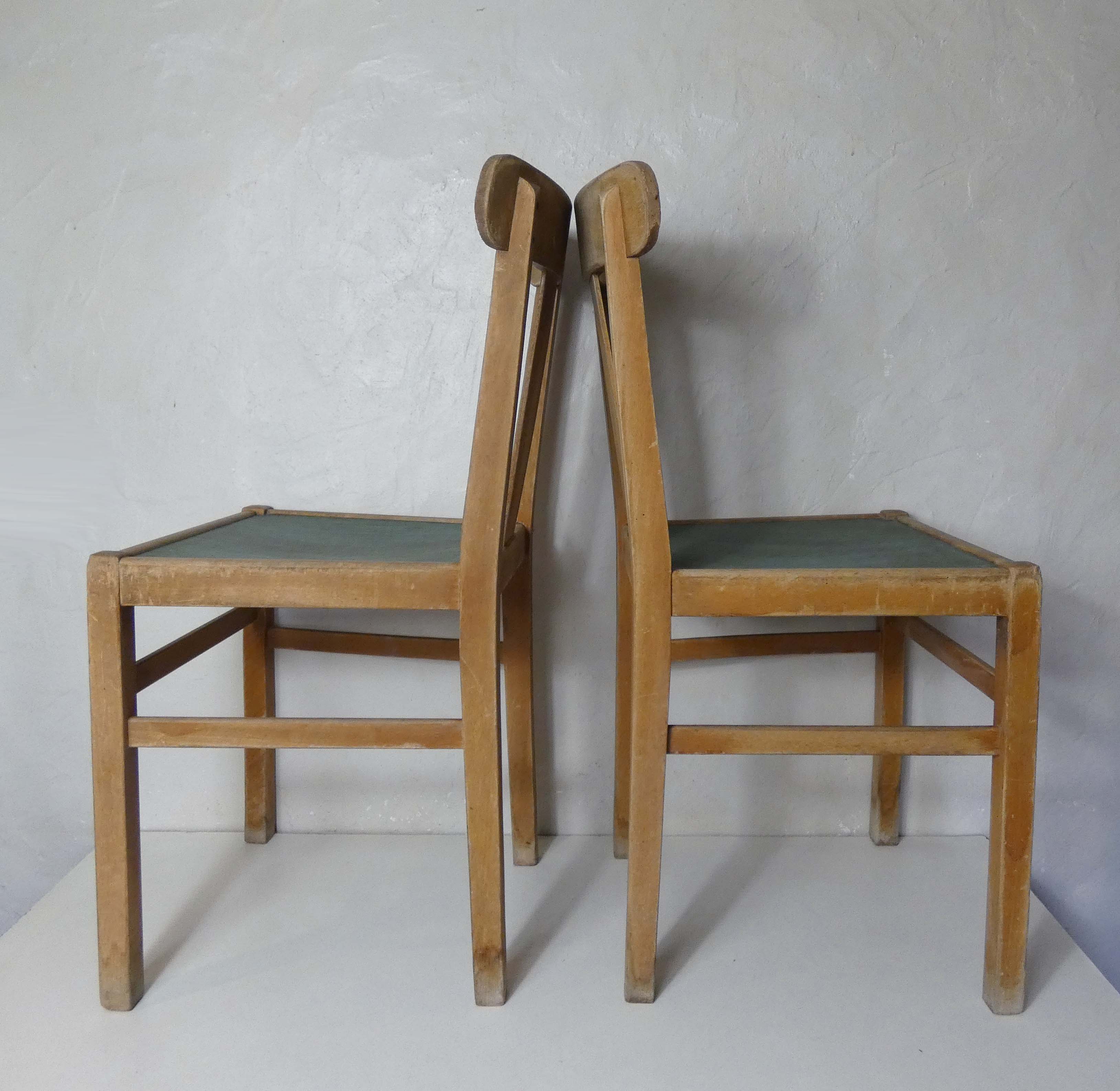 2 vintage wooden farmhouse chairs