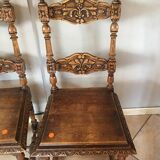 Set of 3 old wooden chairs