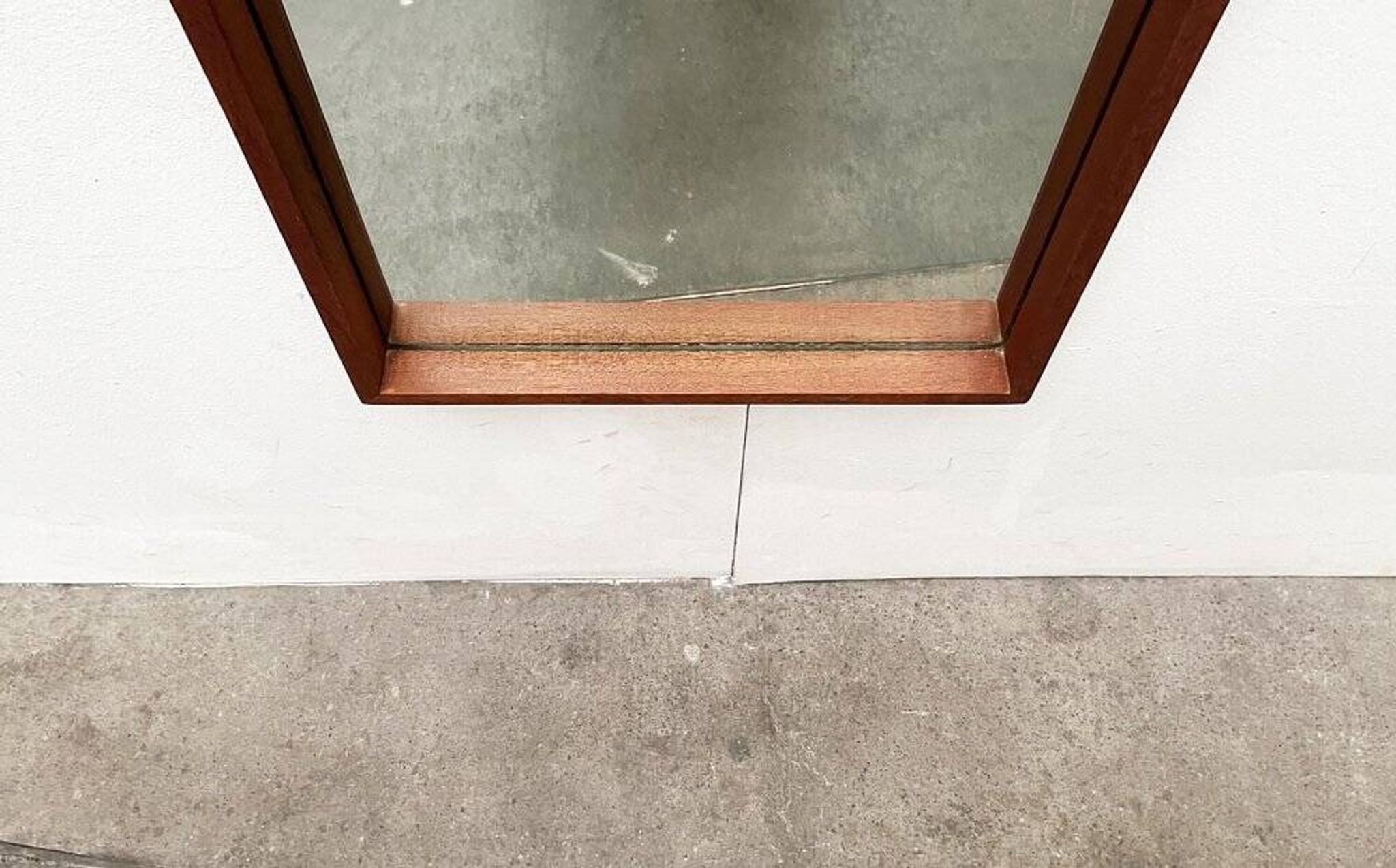 Minimalist mid-century German mirror in teak by Zier-Form, 1960s.
