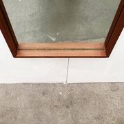 Minimalist mid-century German mirror in teak by Zier-Form, 1960s.