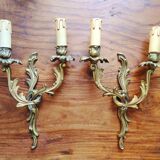 Pair of Louis XVI-style gilded bronze appliques