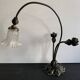 Large signed Art Nouveau style bronze sculpture lamp
