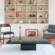 Green coffee table attributed to Jean-Claude Mahey, Roche Bobois.