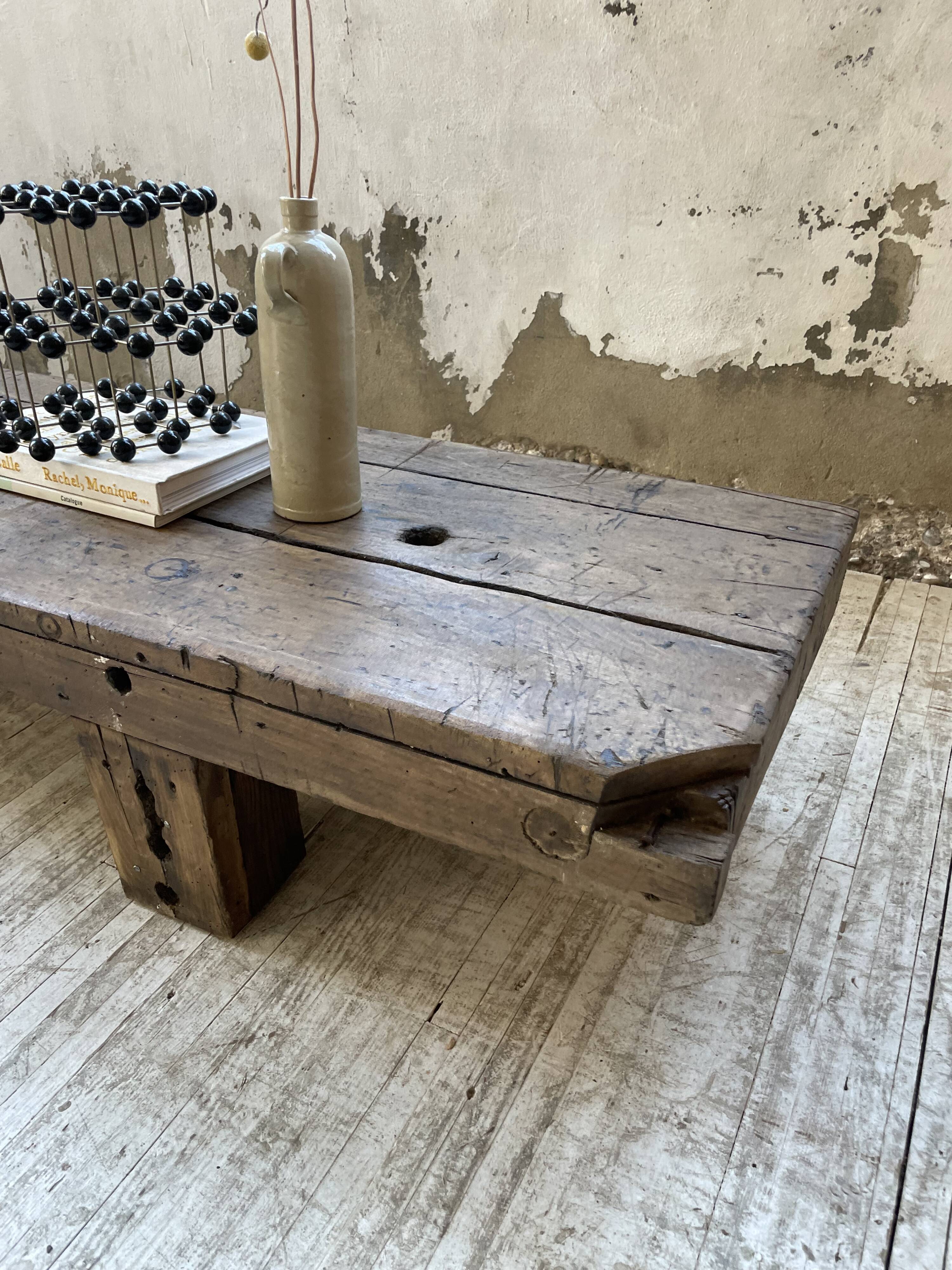 Workbench bench coffee table solid oak XXL