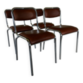4 vintage chrome chairs