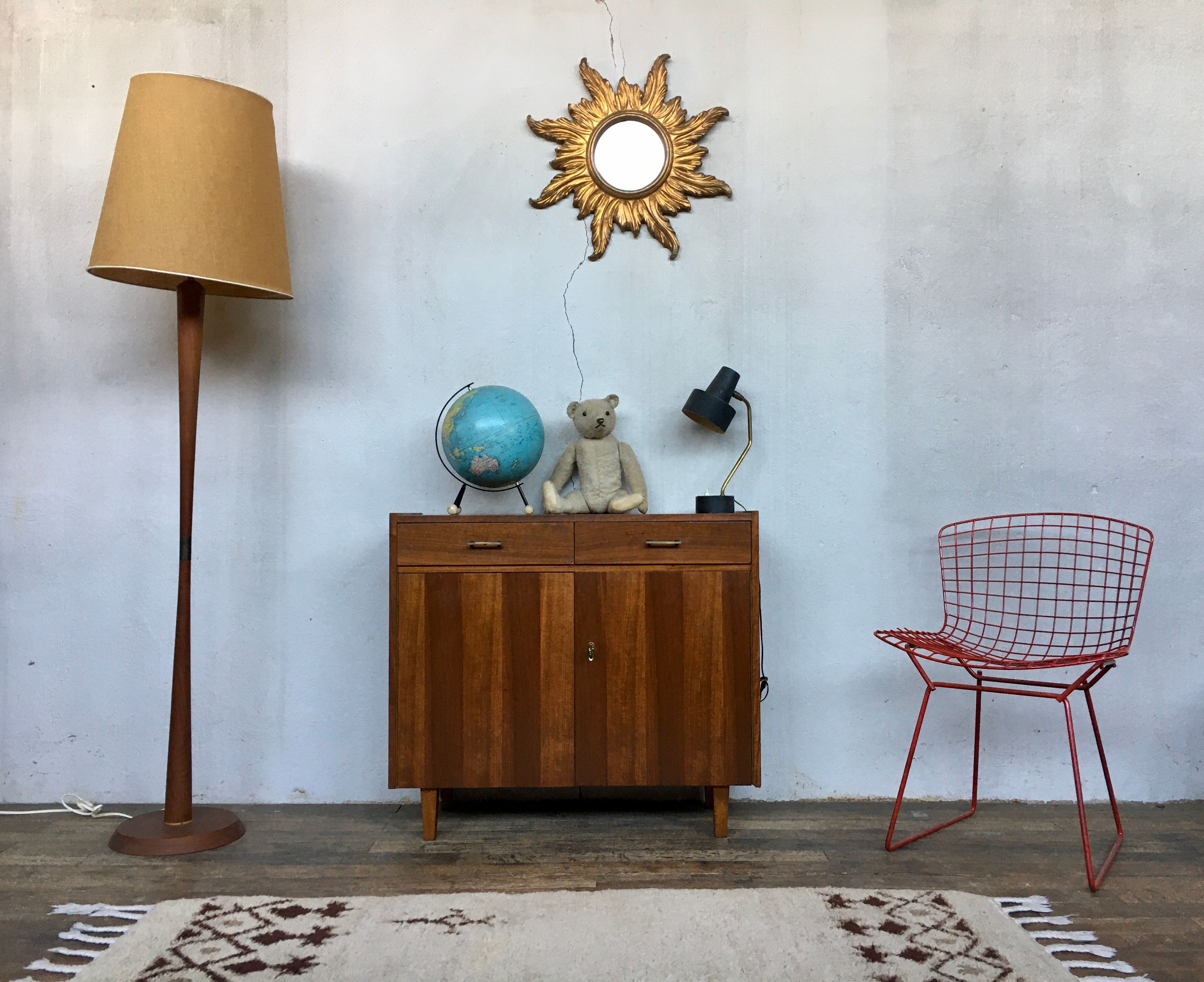 Enfilade Bahut buffet vintage feet compass 2 doors 2 drawers