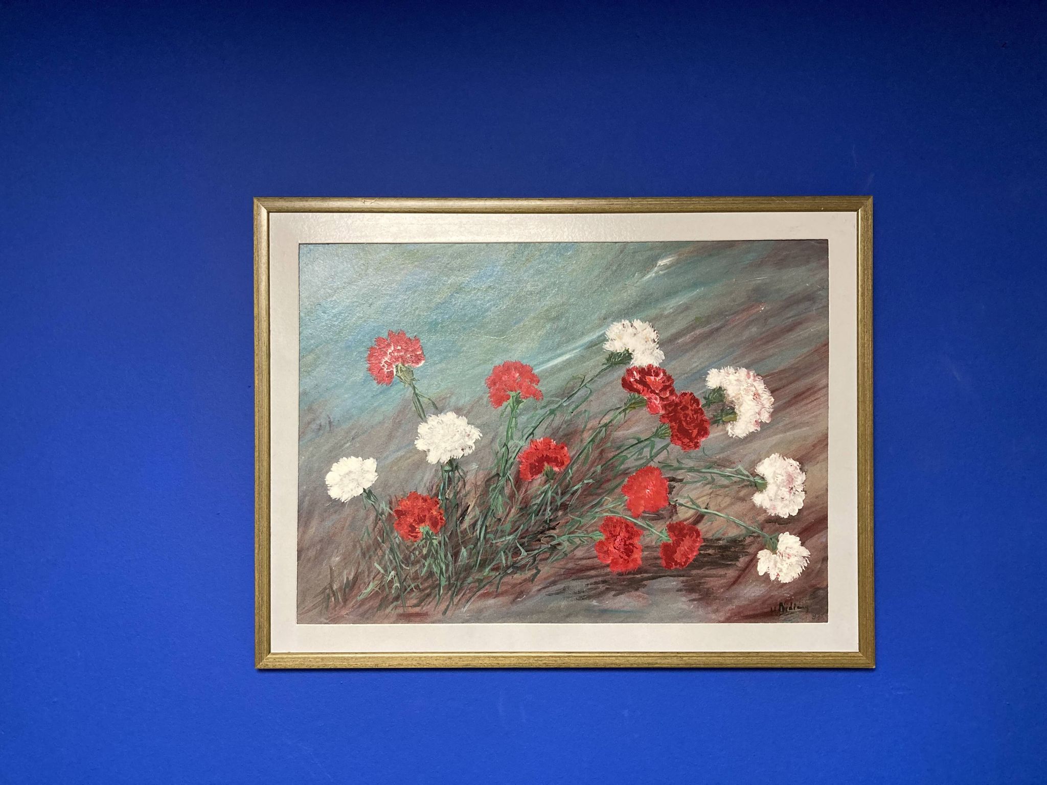Peinture vintage aux oeillets