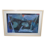 André BRECHET (1921-1993) "Abstract composition" Charcoal and grease pencil signed lower right.