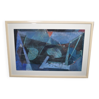 André BRECHET (1921-1993) "Abstract composition" Charcoal and grease pencil signed lower right.