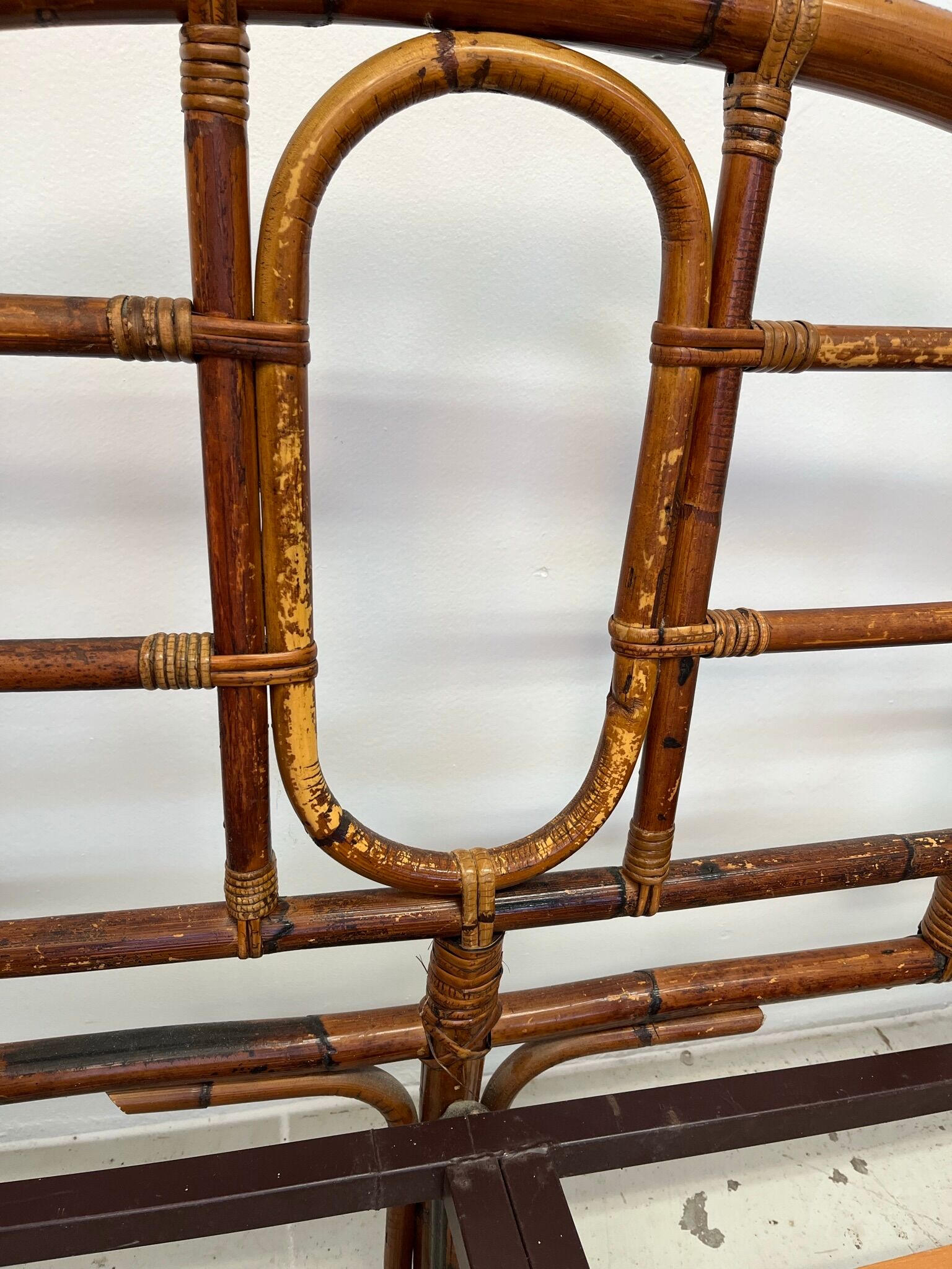 1970s vintage rattan bed